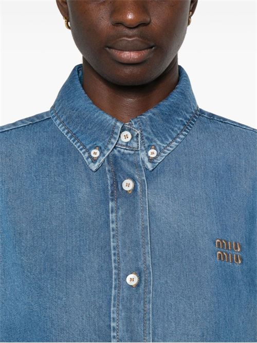 Cropped denim shirt MIU MIU | GWC104143VF0008